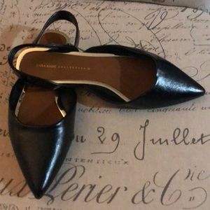 Zara black leather flats size 38